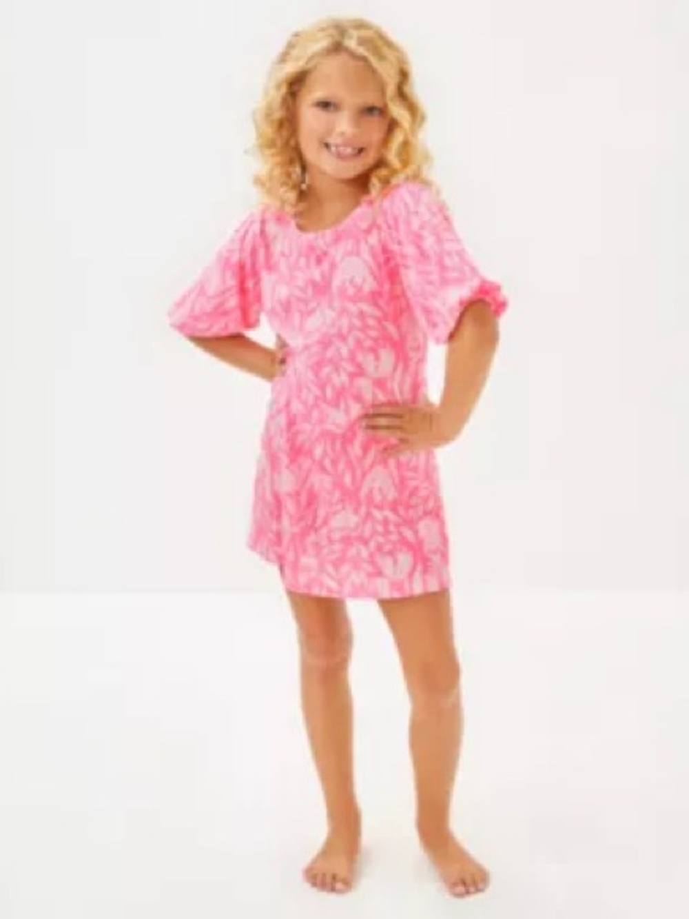 Lilly Pulitzer Girls Mini Mercer Dress Rousseau Pink Tulip To Tango